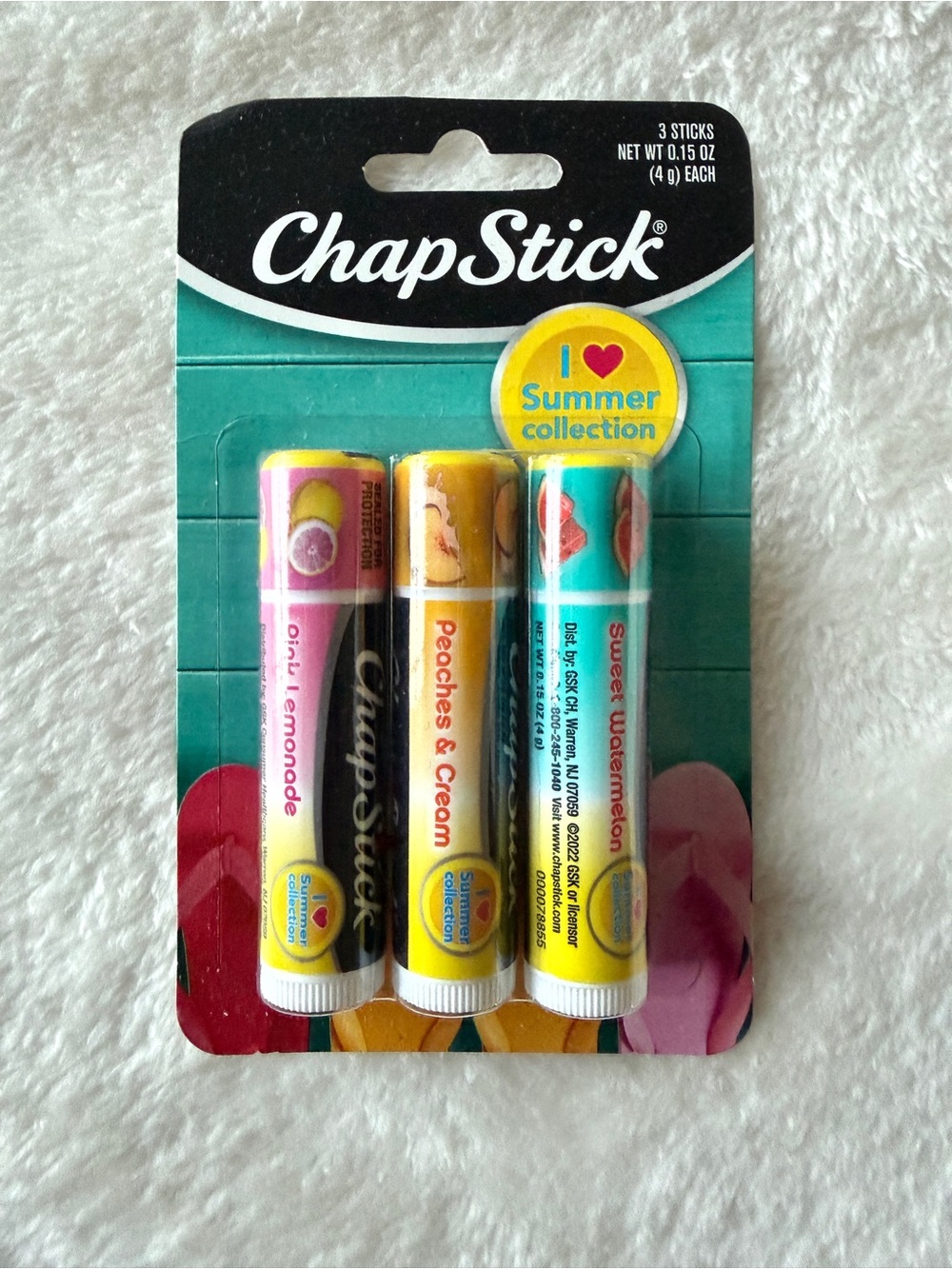 ChapStick - I Love Summer Collection Fruit Flavored Lip Balm 4g each, 3-pack.